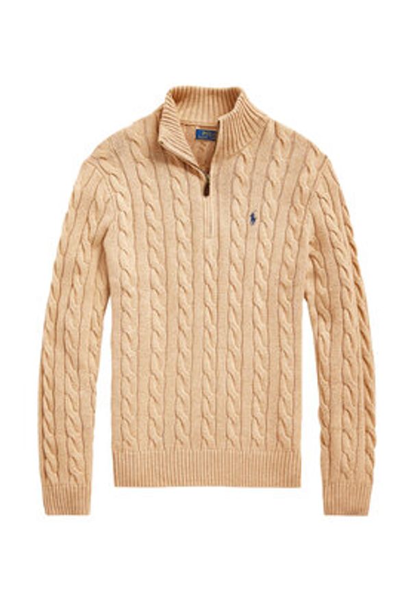 Polo Ralph Lauren Sweter 710810841003 Beżowy Regular Fit. Typ kołnierza: polo. Kolor: beżowy. Materiał: bawełna