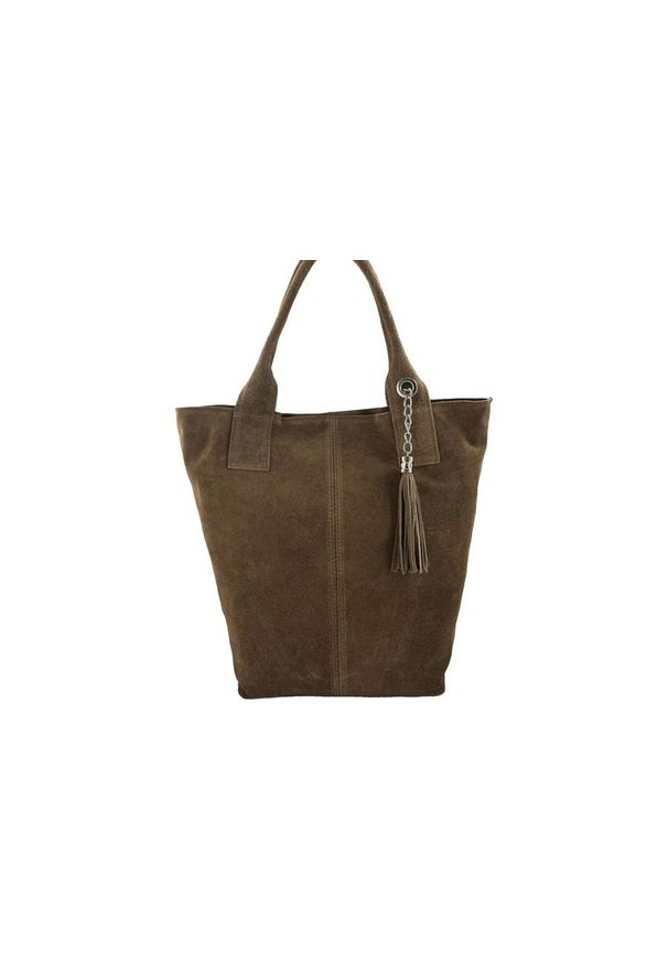Barberini's - Shopper bag skórzana BARBERINI'S c. beżowa 375/8-9. Kolor: beżowy. Materiał: skórzane. Styl: elegancki