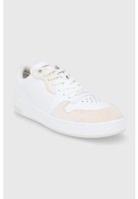 Calvin Klein Jeans Buty skórzane kolor biały. Nosek buta: okrągły. Zapięcie: sznurówki. Kolor: biały. Materiał: guma