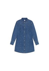 Wrangler - WRANGLER DAMSKA SUKIENKA JENSOWA REG DENIM DRESS 112356498. Materiał: denim