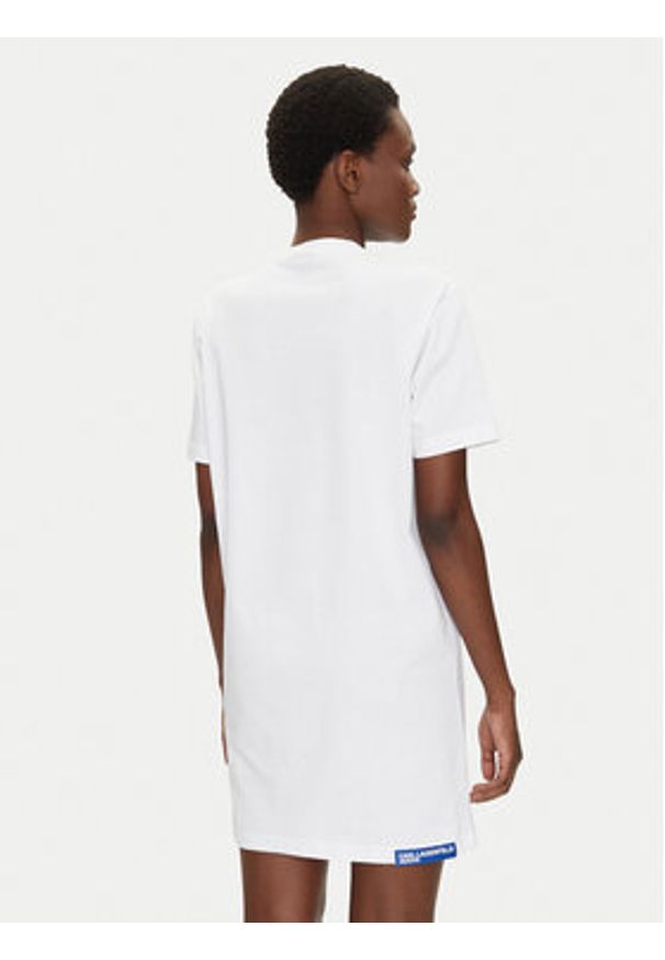 Karl Lagerfeld Jeans Sukienka codzienna A2W13028 Biały Regular Fit. Okazja: na co dzień. Kolor: biały. Materiał: bawełna. Typ sukienki: proste. Styl: casual