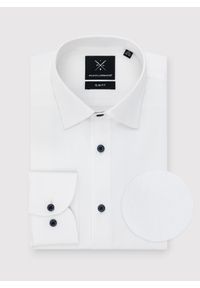 Pako Lorente - PAKO LORENTE – Gładka bawełniana koszula męska długi rękaw. Okazja: na spotkanie biznesowe. Materiał: bawełna. Długość rękawa: długi rękaw. Długość: długie. Wzór: gładki. Styl: biznesowy #1