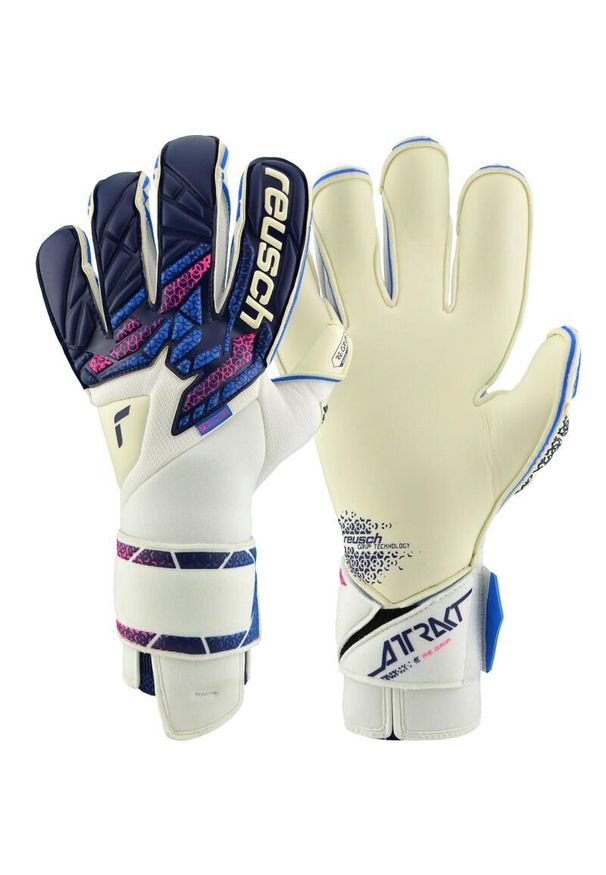 Rękawice bramkarskie Reusch Football Attrakt Evolution. Kolor: niebieski, różowy, wielokolorowy. Materiał: guma. Sport: piłka nożna