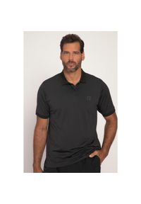 JAY-PI - Męska Koszulka polo golf rękaw 1/2 QuickDry. Typ kołnierza: polo, golf. Kolekcja: plus size. Kolor: czarny. Materiał: elastan, poliester, materiał. Styl: sportowy