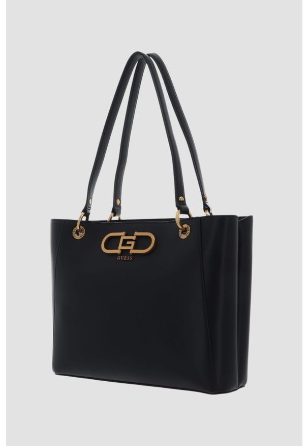 Guess - GUESS Czarna duża torebka Fleet Noel. Kolor: czarny. Rozmiar: duże