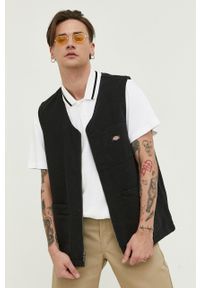 Dickies bezrękawnik jeansowy męski kolor czarny przejściowy. Okazja: na co dzień. Kolor: czarny. Materiał: jeans. Długość rękawa: bez rękawów. Styl: casual #1