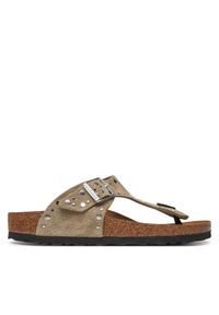 Birkenstock Japonki Gizeh Rivet 1029467 Brązowy. Kolor: brązowy. Materiał: zamsz, skóra