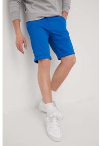 Tommy Jeans szorty SCANTON męskie. Kolor: niebieski. Materiał: tkanina, materiał. Wzór: gładki