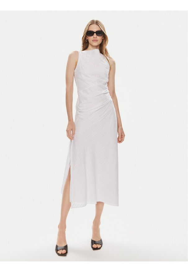 Samsoe & Samsoe - Samsøe Samsøe Sukienka letnia Sahira F24100120 Biały Slim Fit. Kolor: biały. Materiał: bawełna. Sezon: lato