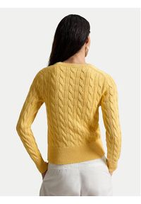Polo Ralph Lauren Kardigan 211971868507 Żółty ciemny Slim Fit. Typ kołnierza: polo. Kolor: żółty. Materiał: bawełna #5