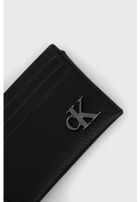Calvin Klein Jeans Etui na karty damski kolor czarny. Kolor: czarny. Materiał: włókno, materiał. Wzór: gładki #3