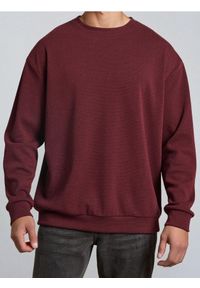 Sinsay - Bluza crewneck - bordowy. Kolor: czerwony #1