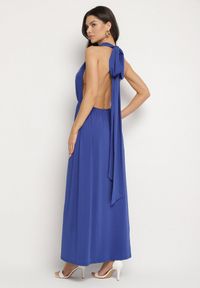Born2be - Niebieska Koktajlowa Sukienka Multiway z Wiskozą i Wiązaniem na Szyi Lilazza. Okazja: na imprezę. Typ kołnierza: dekolt w kształcie V. Kolor: niebieski. Materiał: wiskoza. Typ sukienki: rozkloszowane. Styl: wizytowy #4