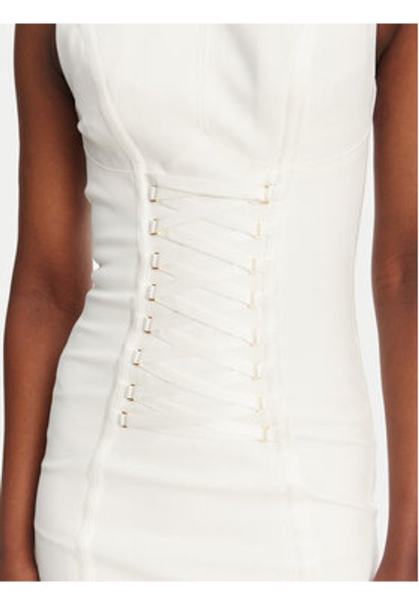 Elisabetta Franchi Sukienka koktajlowa AB76252E2 360 Biały Slim Fit. Kolor: biały. Materiał: wiskoza. Styl: wizytowy