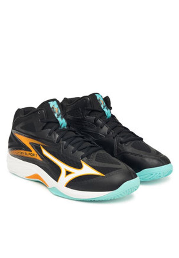 Mizuno Buty halowe Thunder Blade Z Mid V1GA2375 Czarny. Kolor: czarny. Materiał: skóra