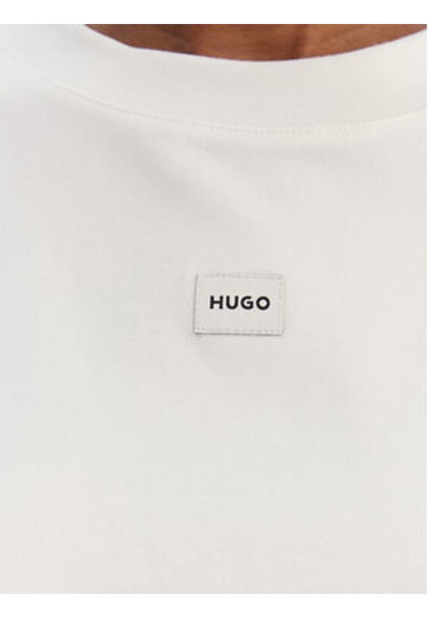 Hugo - HUGO T-Shirt Signature 50556807 Biały Regular Fit. Kolor: biały. Materiał: bawełna