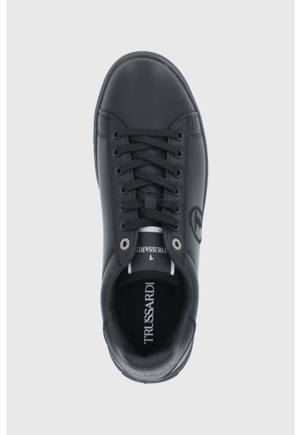 Trussardi Jeans - Trussardi Buty kolor czarny. Nosek buta: okrągły. Zapięcie: sznurówki. Kolor: czarny