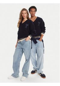 AMI PARIS Sweter UKS268.KN0068 Granatowy Regular Fit. Kolor: niebieski. Materiał: wełna