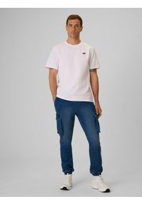 4f - 4F Spodnie casual cargo męskie - denim M. Okazja: na co dzień. Materiał: denim. Styl: casual #1