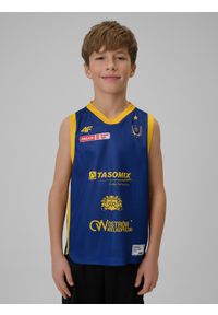 4f - 4F Koszulka meczowa replika domowa z sezonu 2025/26 dziecięca 4F x Stal Ostrów - granatowa 98/104. Kolor: niebieski. Materiał: materiał. Wzór: nadruk. Sezon: lato #1