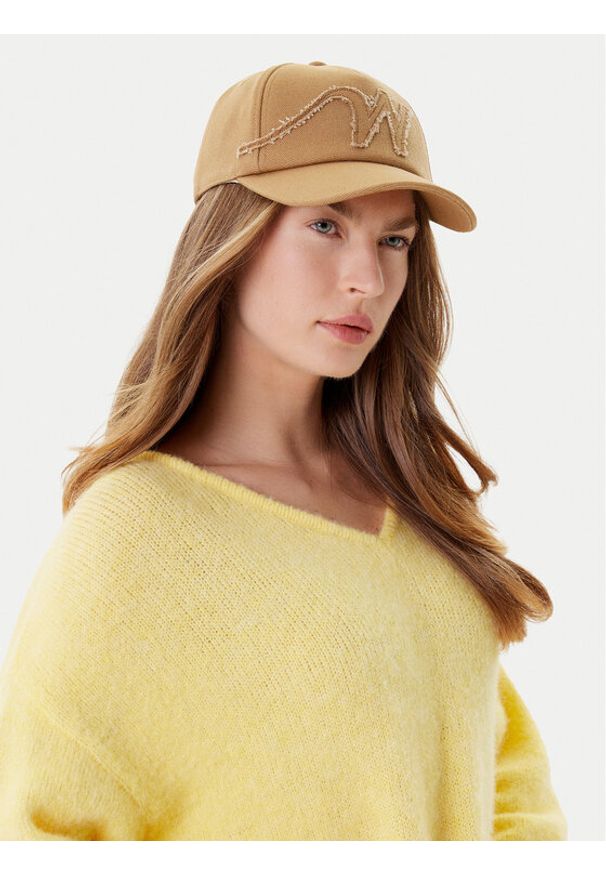 Weekend Max Mara Czapka z daszkiem Rugiada 2525576054 Brązowy. Kolor: brązowy. Materiał: materiał, bawełna