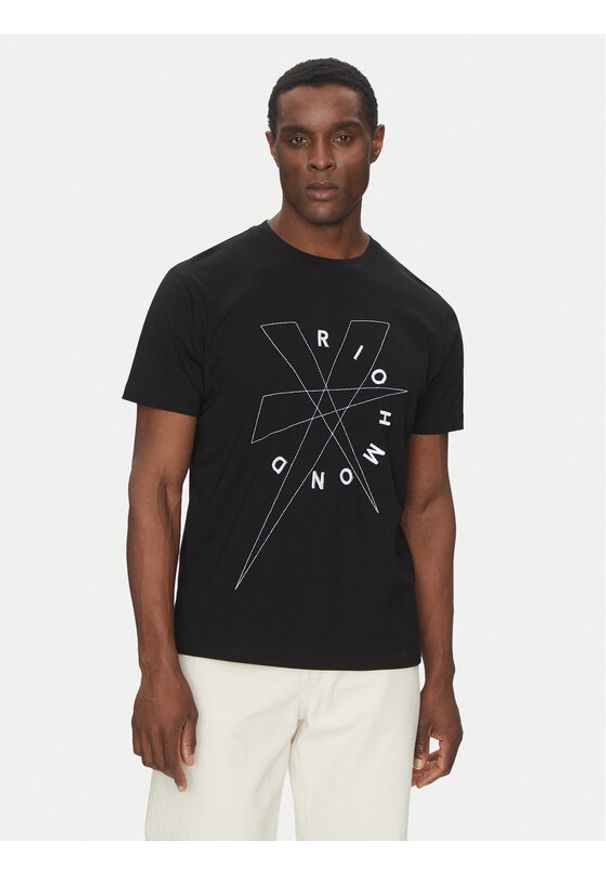 Richmond X T-Shirt UMP25020TS Czarny Regular Fit. Kolor: czarny. Materiał: bawełna
