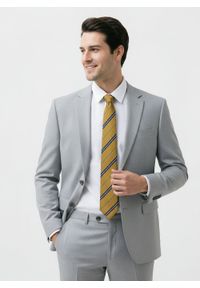 Klasyczny Krawat Klubowy - Alties - Żółty w Prążek. Kolor: żółty, złoty, wielokolorowy. Materiał: tkanina. Wzór: prążki. Styl: klasyczny #3