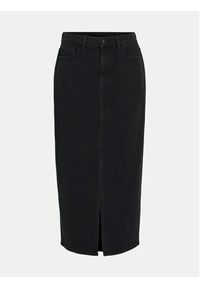 Vila Spódnica jeansowa Jaf 14099736 Czarny Regular Fit. Kolor: czarny. Materiał: bawełna #5