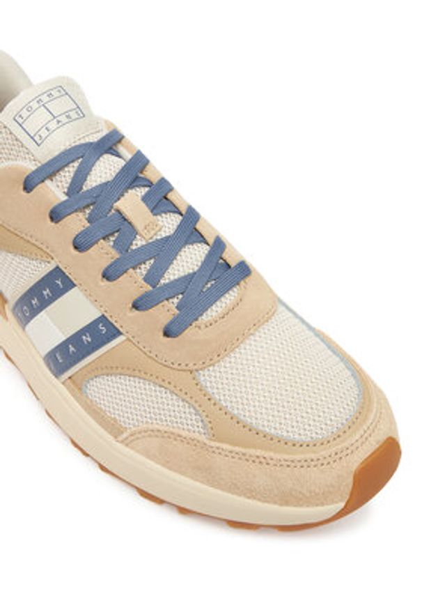 Tommy Jeans Sneakersy Tjm Technical Runner Ess EM0EM01537 Beżowy. Kolor: beżowy. Materiał: materiał