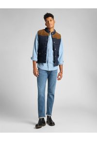 Lee - LEE PADDED VEST MĘSKA KAMIZELKA JEANSOWA PUCHOWA RINSE L89VPL36 112141030. Materiał: jeans, puch