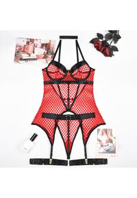 Intica - Biustonosz push-up z siateczki na specjalne okazje Kori. Stan: podwyższony. Kolor: czerwony. Materiał: materiał