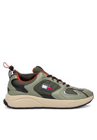 Tommy Jeans Sneakersy Tjm Runner Mix Material EM0EM01620 Khaki. Kolor: brązowy. Materiał: skóra #1