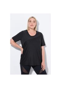 ULLA POPKEN - Damskie Bluzka funkcyjna szybkoschnąca okrągły dekolt długi rękaw. Kolekcja: plus size. Kolor: czarny. Materiał: poliester, materiał, elastan. Długość rękawa: długi rękaw. Długość: długie #1