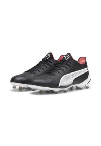 Puma - Buty piłkarskie KING ULTIMATE FG/AG PUMA Black White Fire Orchid Red. Kolor: czerwony, czarny, wielokolorowy, biały. Materiał: syntetyk. Sport: piłka nożna