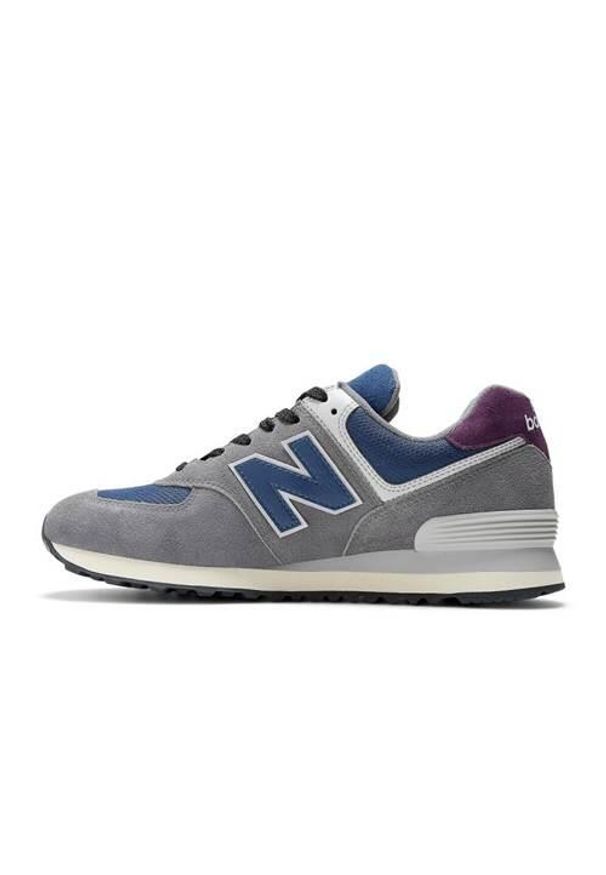 Buty do chodzenia męskie New Balance U574KGN. Zapięcie: sznurówki. Kolor: szary. Materiał: syntetyk, materiał, tkanina. Szerokość cholewki: normalna. Model: New Balance 574. Sport: turystyka piesza