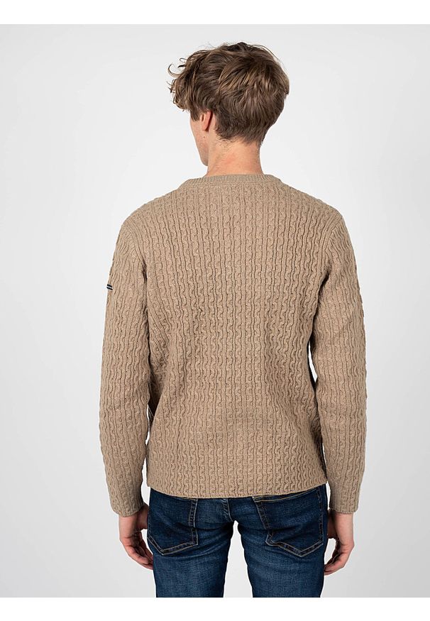 Pepe Jeans Sweter "New Jules" | PM702278 | New Jules | Mężczyzna | Piaskowy, Beżowy. Okazja: na co dzień. Kolor: beżowy. Materiał: akryl, wełna, poliamid. Wzór: ze splotem. Styl: casual