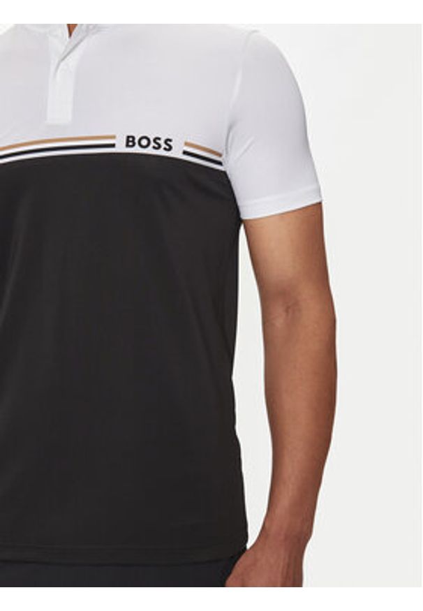 BOSS - Boss Polo Pariq MB 6 50519864 Czarny Slim Fit. Typ kołnierza: polo. Kolor: czarny. Materiał: syntetyk
