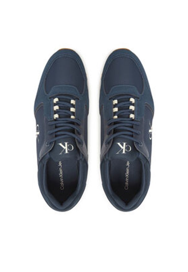 Calvin Klein Jeans Sneakersy Retro Runner Sock Lace Up Ny-Su YM0YM01326 Granatowy. Kolor: niebieski. Materiał: materiał