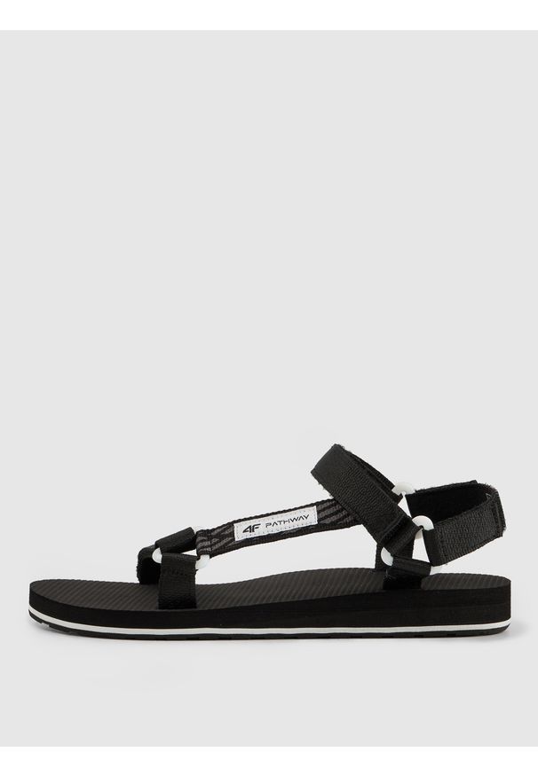 4f - 4F Sandały SVING damskie - czarne 37. Okazja: na co dzień. Zapięcie: rzepy. Kolor: czarny. Materiał: nylon, guma. Sezon: lato. Styl: wakacyjny, casual