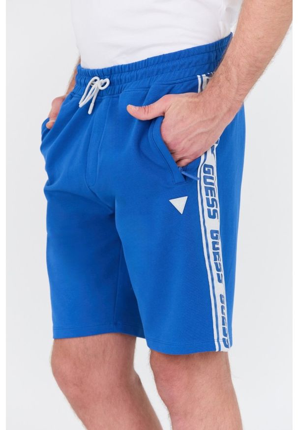 Guess - GUESS Niebieskie męskie shorty Arlo, Rozmiar L. Kolor: niebieski