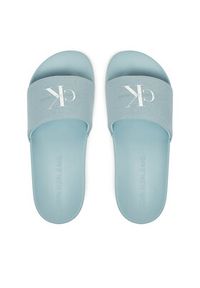 Calvin Klein Jeans Klapki Slide Monogram Wn YW0YW01835 Niebieski. Kolor: niebieski. Materiał: materiał #6