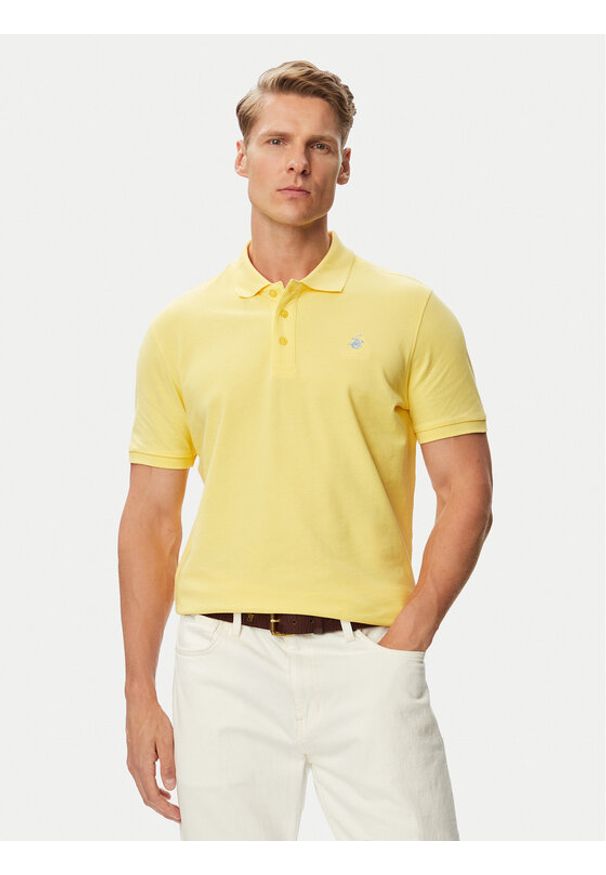 Beverly Hills Polo Club Polo P-SS26M-P42560_BBU Żółty Regular Fit. Typ kołnierza: polo. Kolor: żółty. Materiał: bawełna
