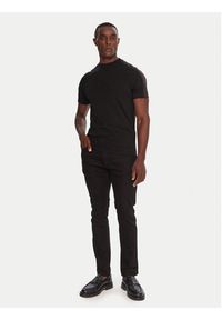 Karl Lagerfeld - KARL LAGERFELD T-Shirt 755030 554235 Czarny Regular Fit. Typ kołnierza: dekolt w karo. Kolor: czarny. Materiał: bawełna #3