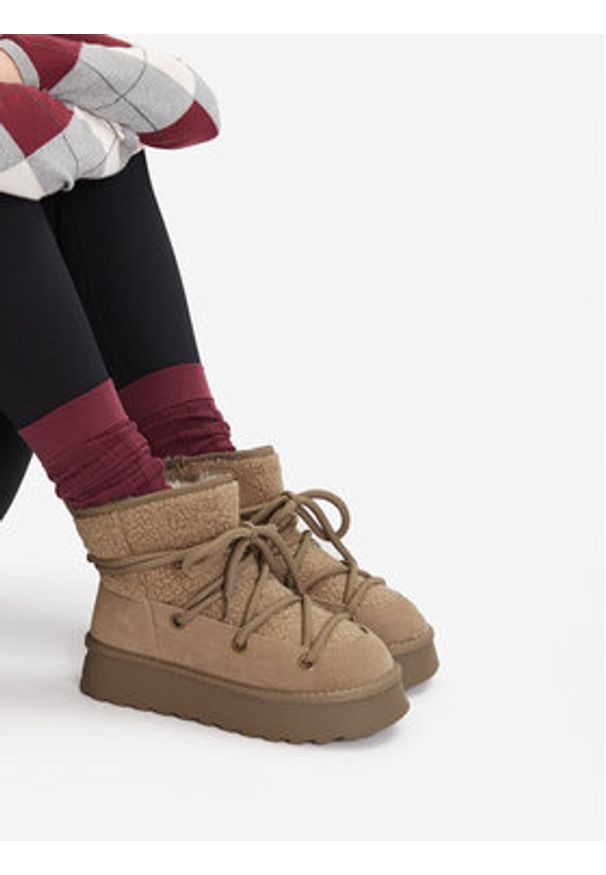 Badura Śniegowce EO-AMY-TS6286-01 Szary. Kolor: szary. Materiał: skóra, zamsz