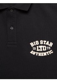 Big-Star - Koszulka męska polo czarna Livier 906. Typ kołnierza: polo. Kolor: czarny. Materiał: bawełna. Wzór: haft