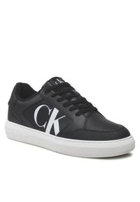 Calvin Klein Jeans Sneakersy Casual Cupsole Lth-Pu Mono YM0YM00573 Czarny. Okazja: na co dzień. Kolor: czarny. Materiał: skóra