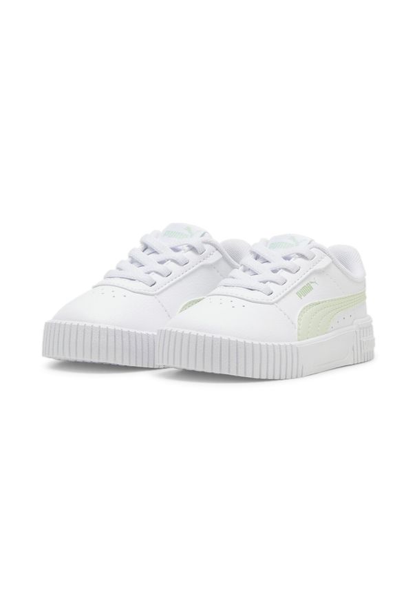 Puma - Niemowlęce sneakersy Carina 2.0 AC PUMA White Green Illusion Pure. Kolor: wielokolorowy, zielony, biały