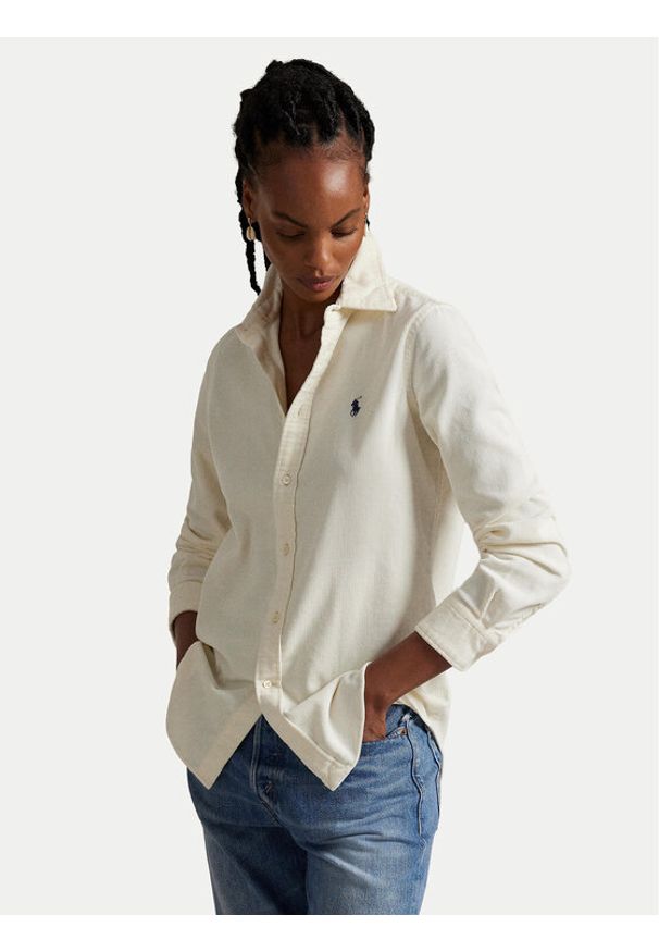 Polo Ralph Lauren Koszula 211971526005 Écru Slim Fit. Typ kołnierza: polo. Materiał: bawełna