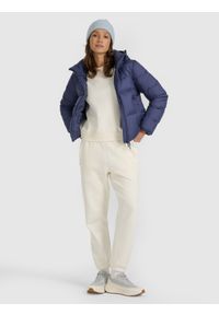 4f - 4F Kurtka puchowa z wypełnieniem naturalnym damska - granatowa XXL. Okazja: na co dzień. Kolor: niebieski. Materiał: puch. Sezon: zima. Styl: casual #2