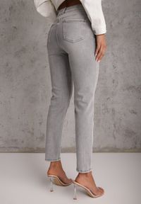 Renee - Szare Jeansy o Kroju Regular z Bawełnianego Denimu Timasta. Okazja: na co dzień. Kolor: szary. Styl: casual, klasyczny #6